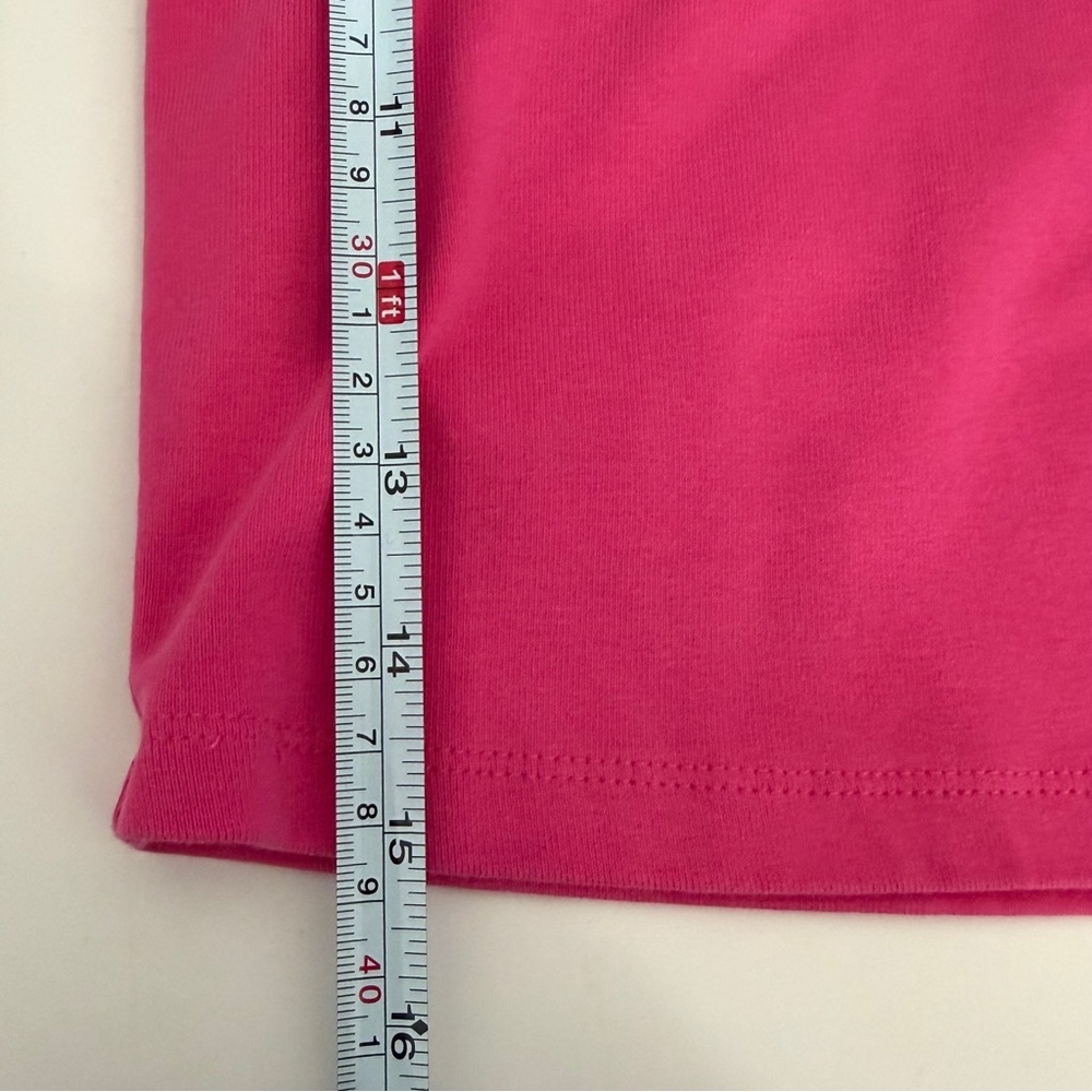 Pink Scoop Neck Crop Top Short Sleeve Cotton Spandex Tee Womens Large - Picture 7 of 7